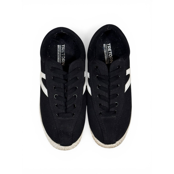 TRETORN WOMEN NYLITE PLUS CANVAS SNEAKER CLASSIC SHOES SZ 7 BLACK/WHITE - Picture 3 of 11